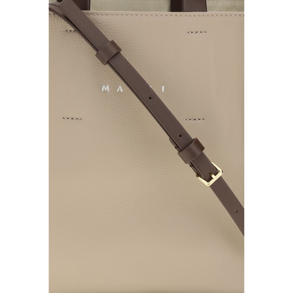 Marni Beige Calf Leather Shoulder Bag