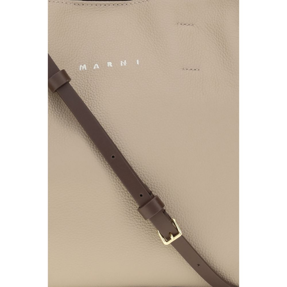 Marni Beige Calf Leather Shoulder Bag