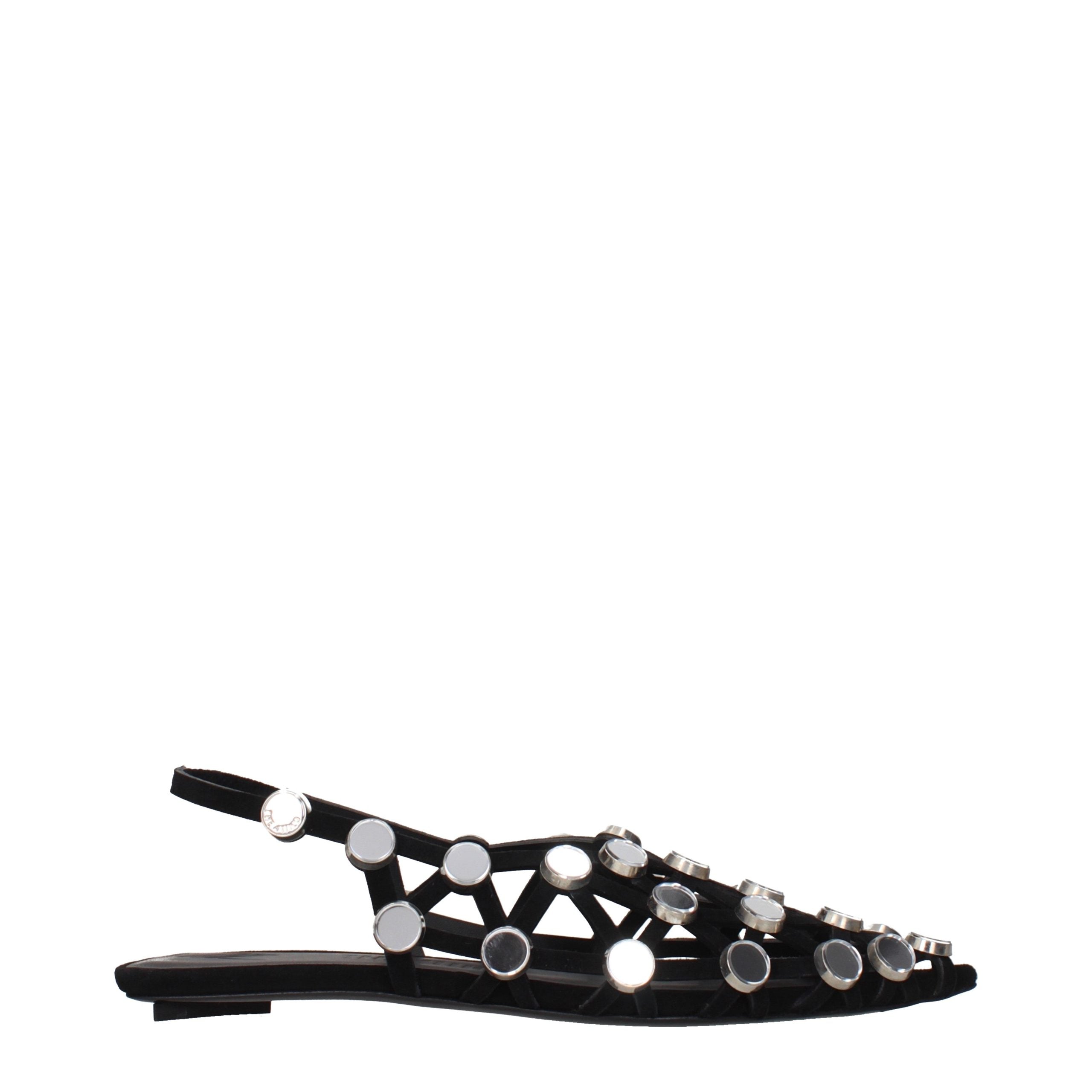 The Attico Black Suede Ballet Flats
