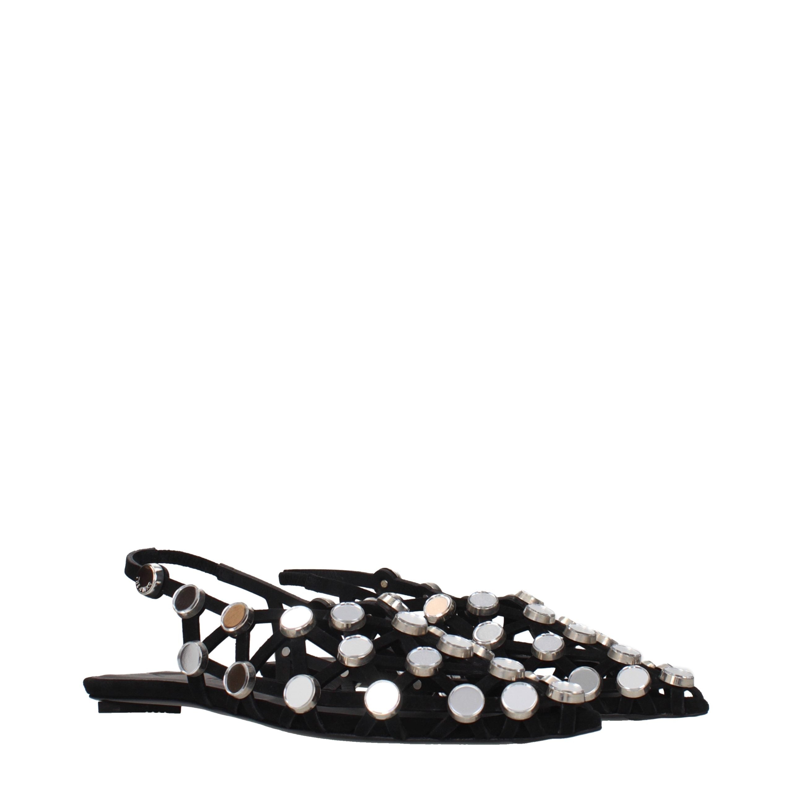 The Attico Black Suede Ballet Flats