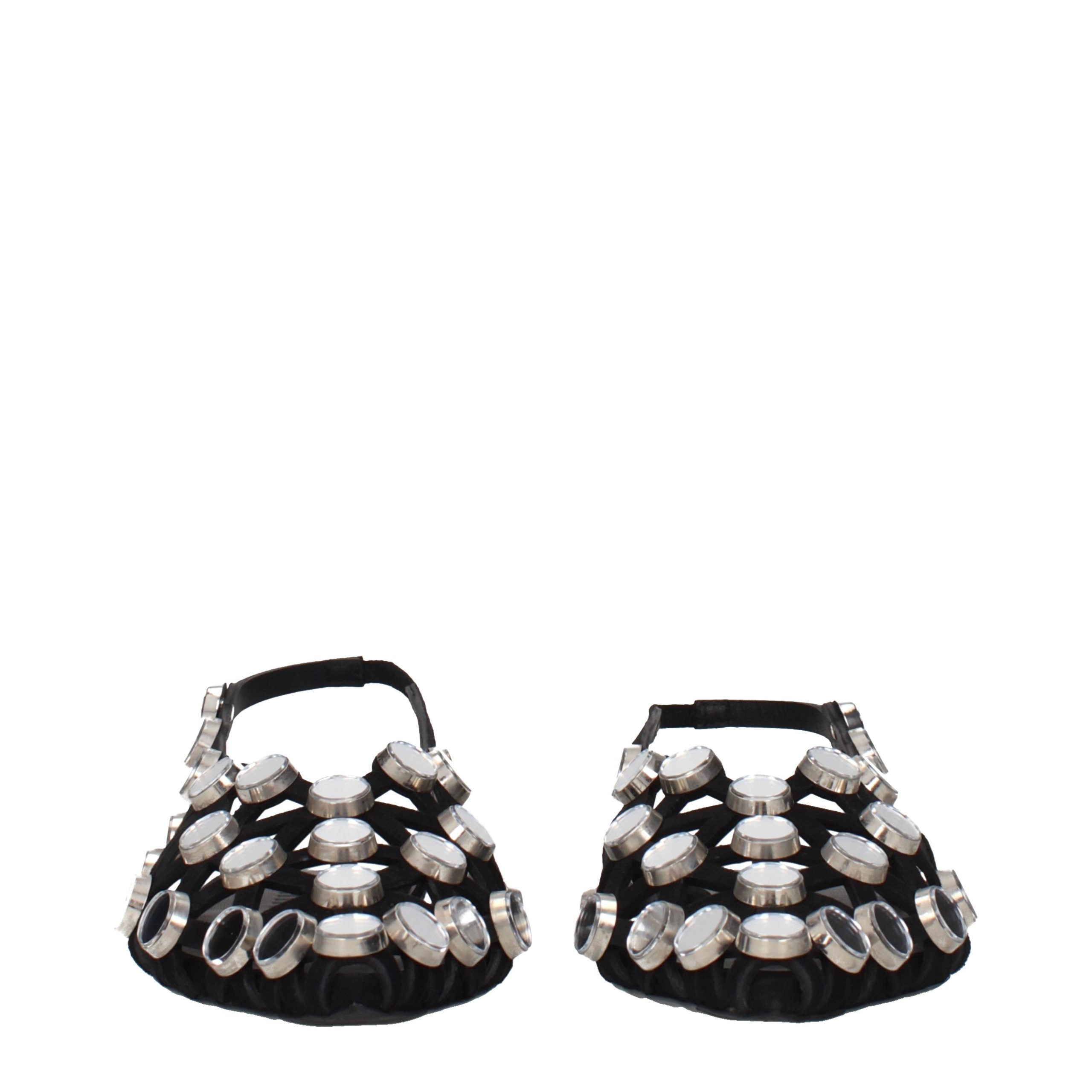 The Attico Black Suede Ballet Flats