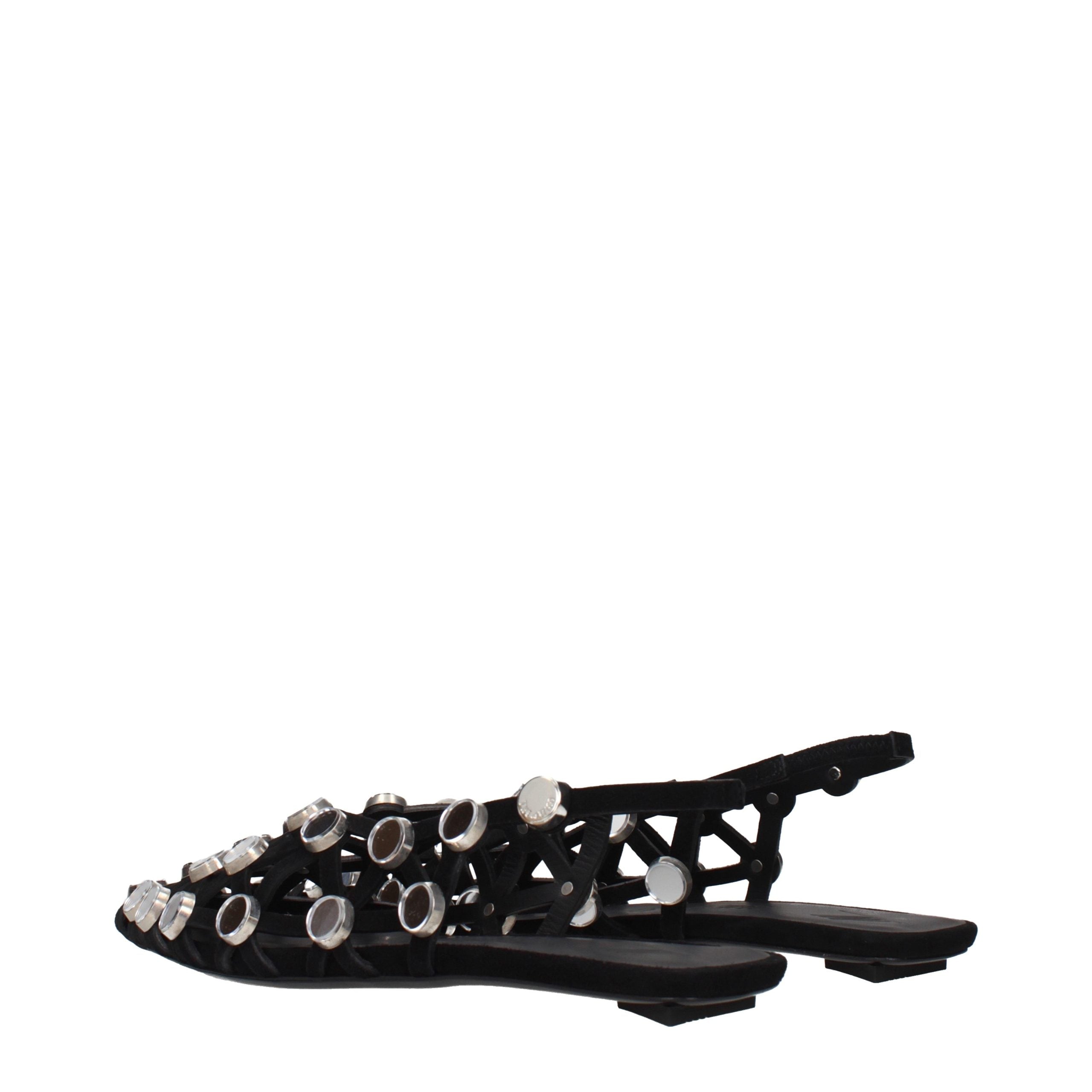 The Attico Black Suede Ballet Flats
