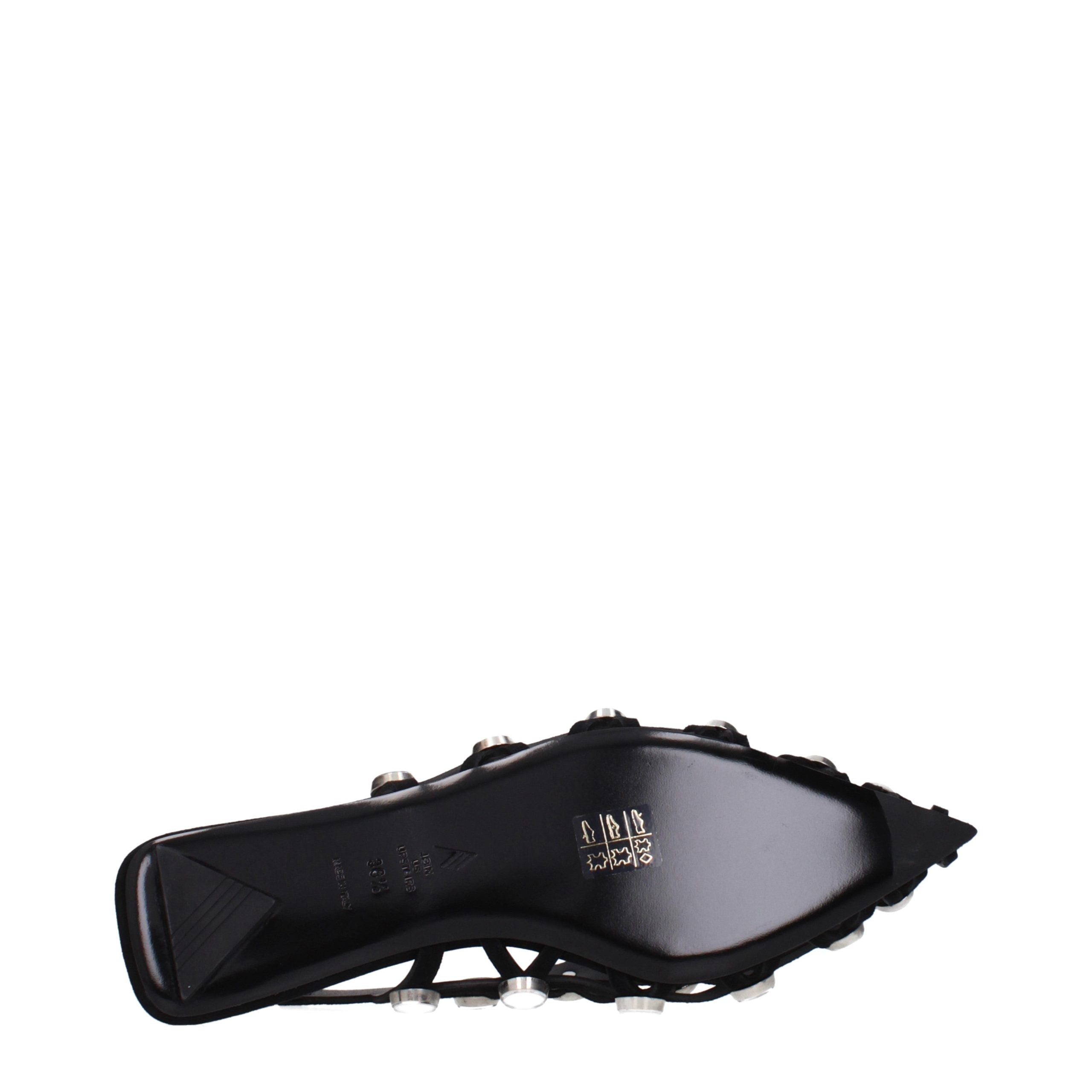 The Attico Black Suede Ballet Flats