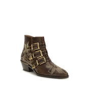 Chloé Brown Calf Leather Ankle Boots