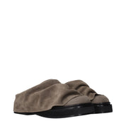 The Attico Gray Suede Slippers
