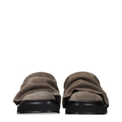 The Attico Gray Suede Slippers