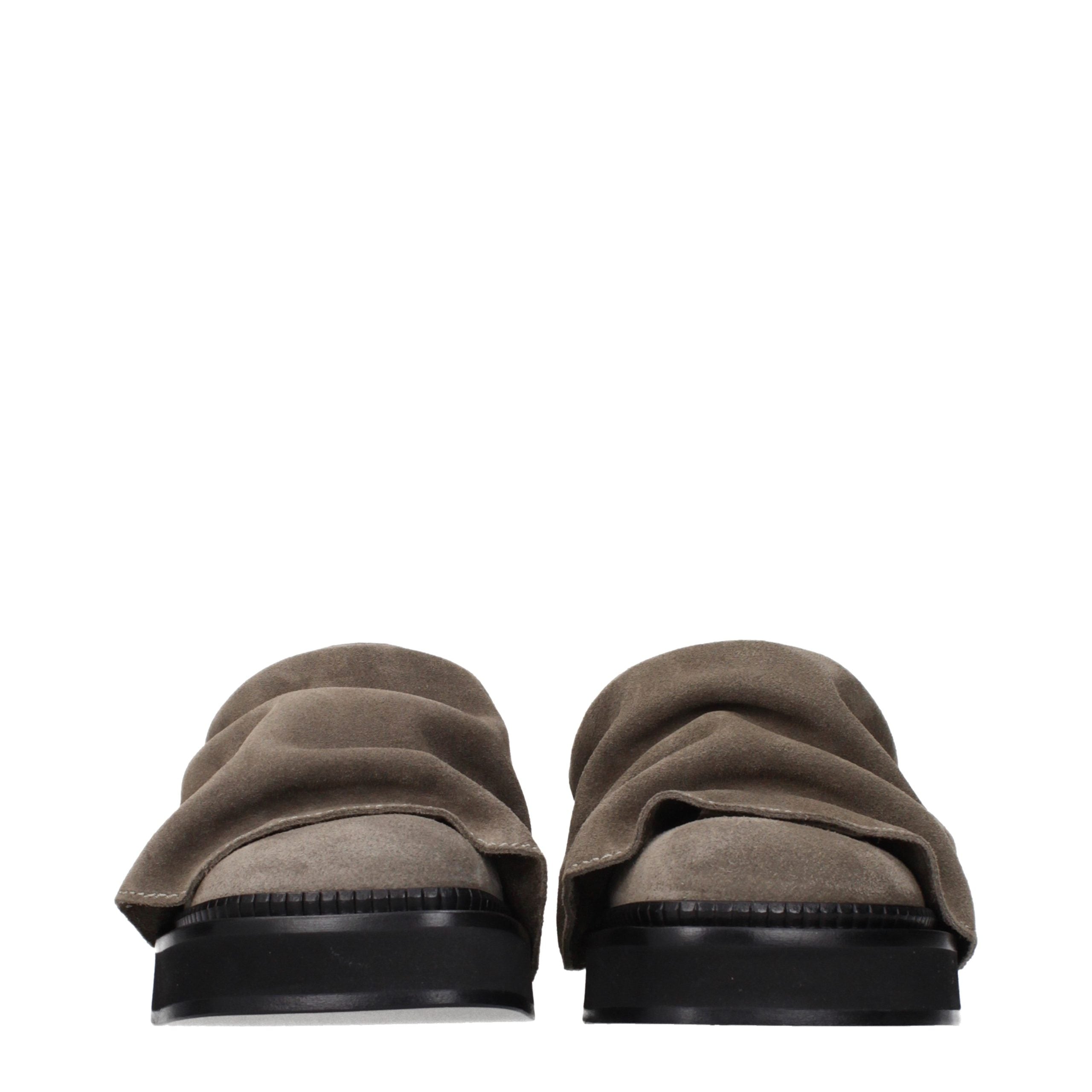 The Attico Gray Suede Slippers