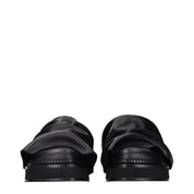 The Attico Black Leather Slippers