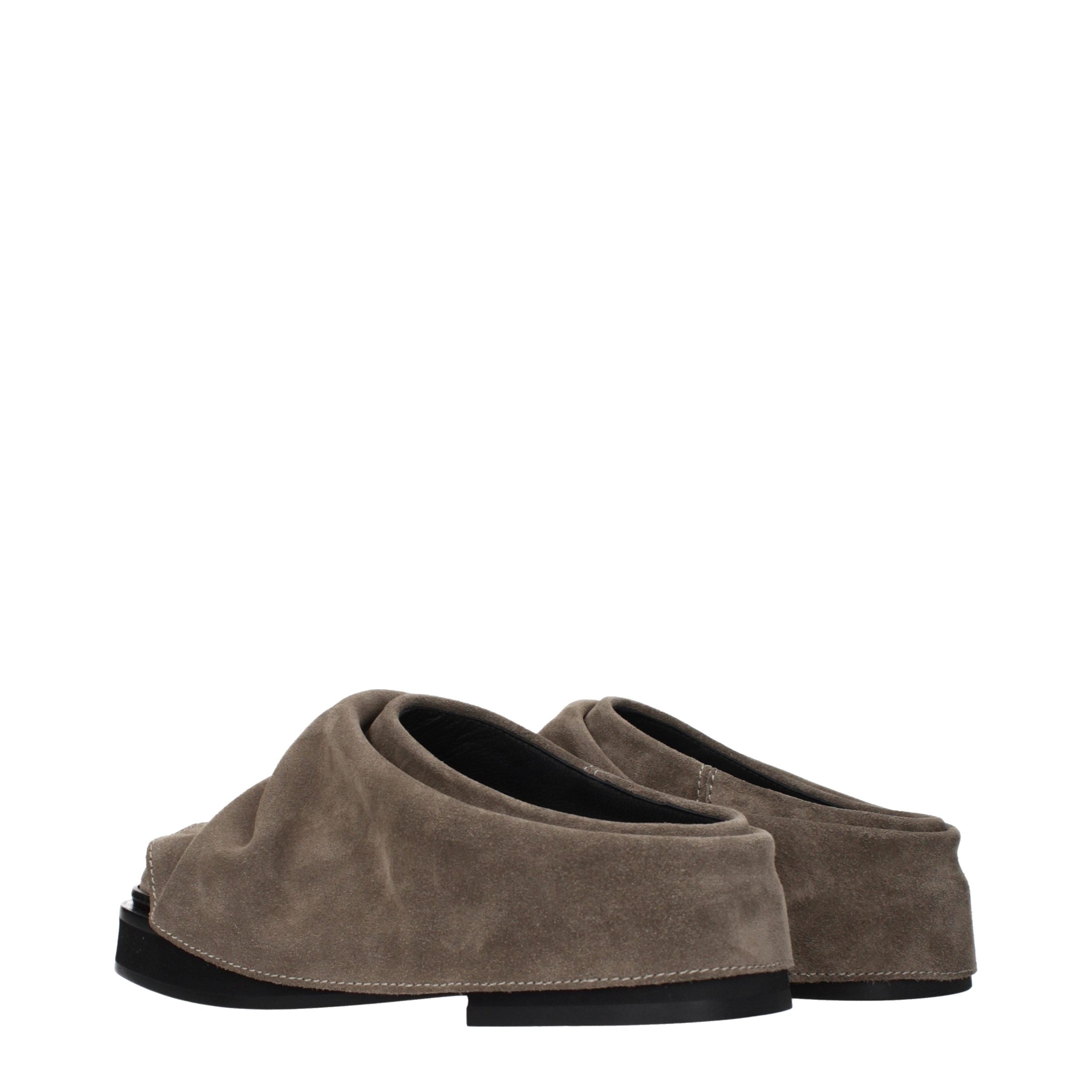 The Attico Gray Suede Slippers