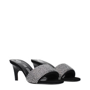 The Attico Black Fabric Stiletto Heel Sandals