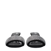 The Attico Black Fabric Stiletto Heel Sandals