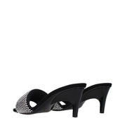 The Attico Black Fabric Stiletto Heel Sandals