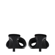 The Attico Black Fabric Stiletto Heel Sandals