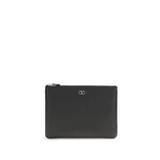 Valentino Garavani Black Calf Leather Pouch