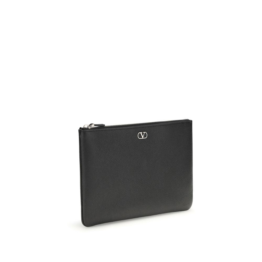 Valentino Garavani Black Calf Leather Pouch
