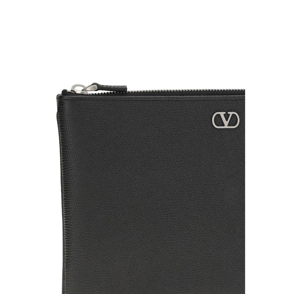Valentino Garavani Black Calf Leather Pouch