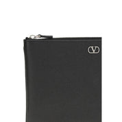 Valentino Garavani Black Calf Leather Pouch