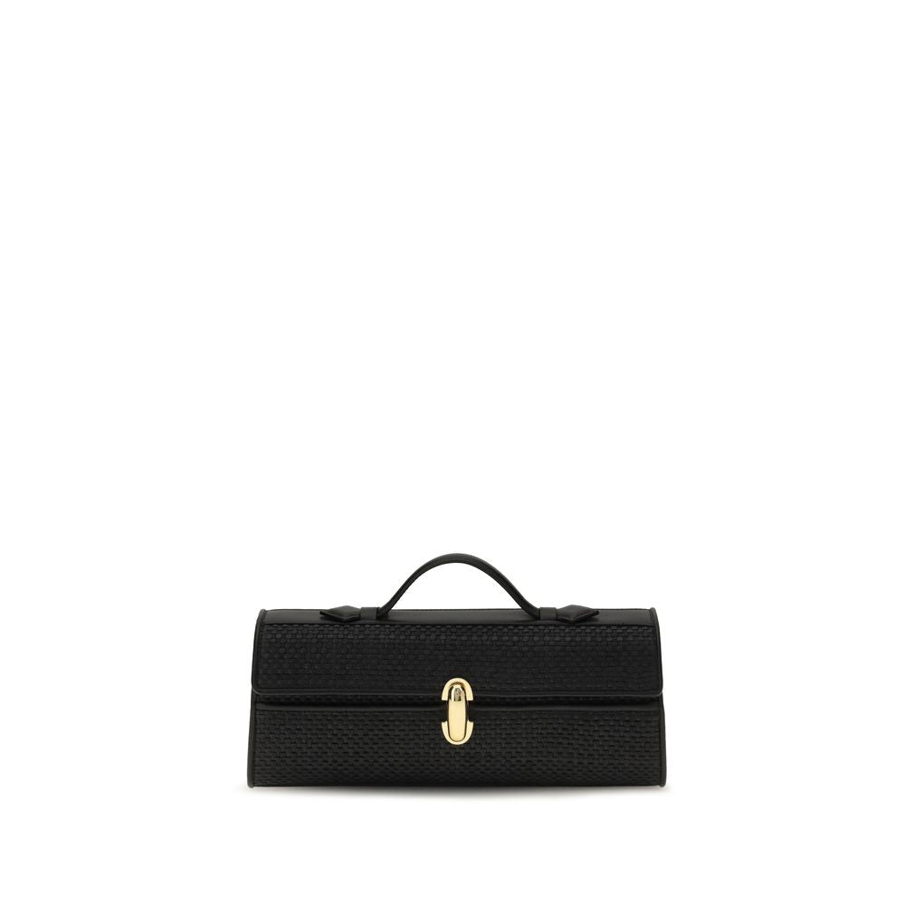 Savette Black Raffia Pochette