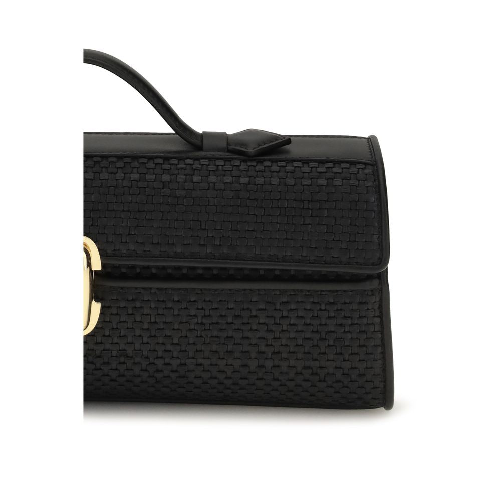 Savette Black Raffia Pochette