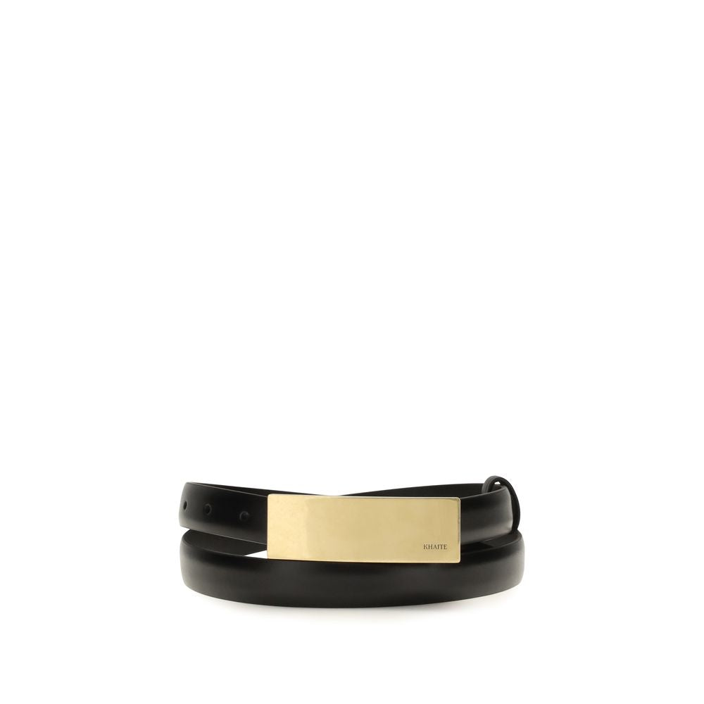 Khaite Black Calf Leather Regular Belt