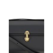 Savette Gray Calf Leather Shoulder Bag