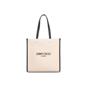Jimmy Choo Beige Canvas Tote Bag