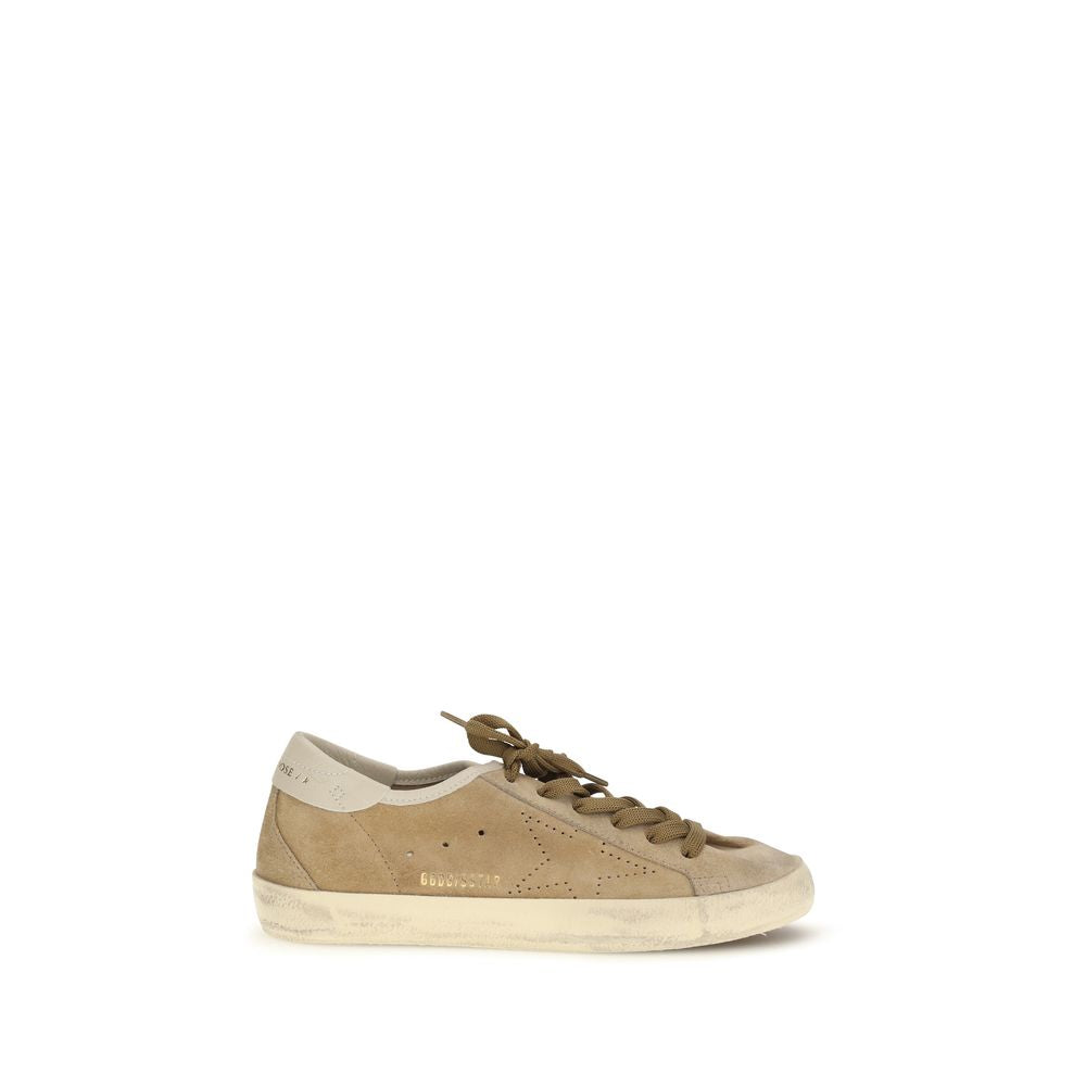 Golden Goose Beige Calf Leather Low Top Sneakers