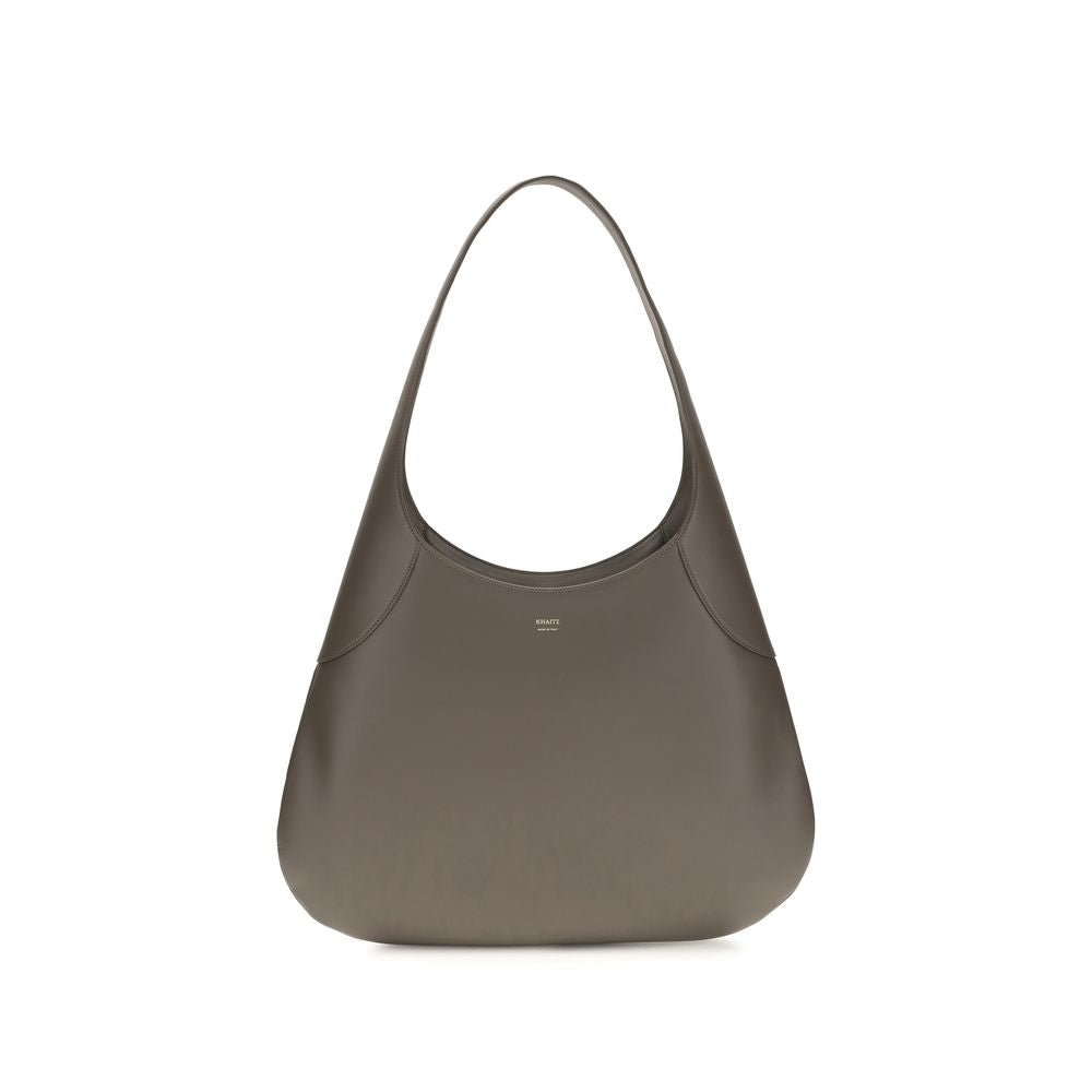 Khaite Gray Calf Leather Hobo Shoulder Bag