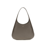 Khaite Gray Calf Leather Hobo Shoulder Bag