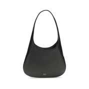 Khaite Black Calf Leather Hobo Shoulder Bag