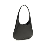 Khaite Black Calf Leather Hobo Shoulder Bag
