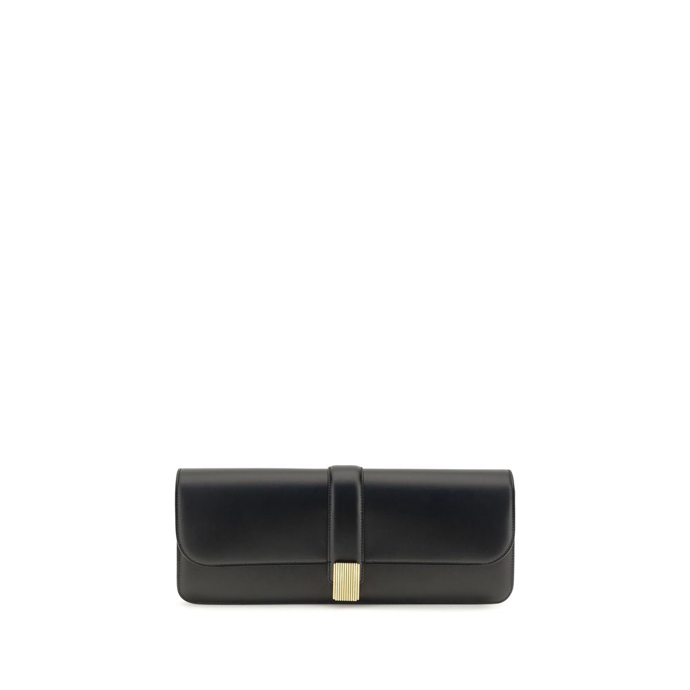Khaite Black Calf Leather Clutch Bag