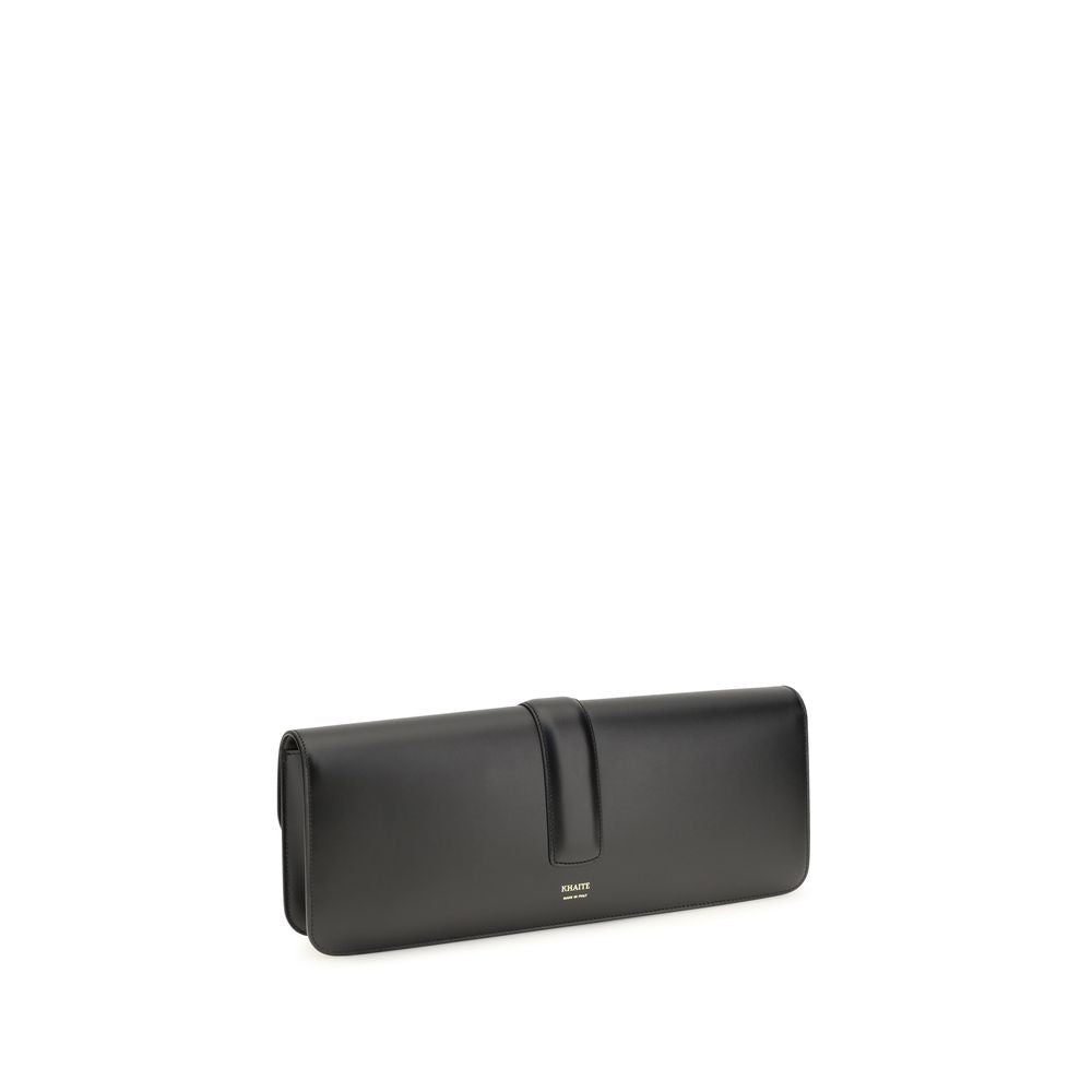 Khaite Black Calf Leather Clutch Bag