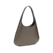 Khaite Gray Calf Leather Hobo Shoulder Bag