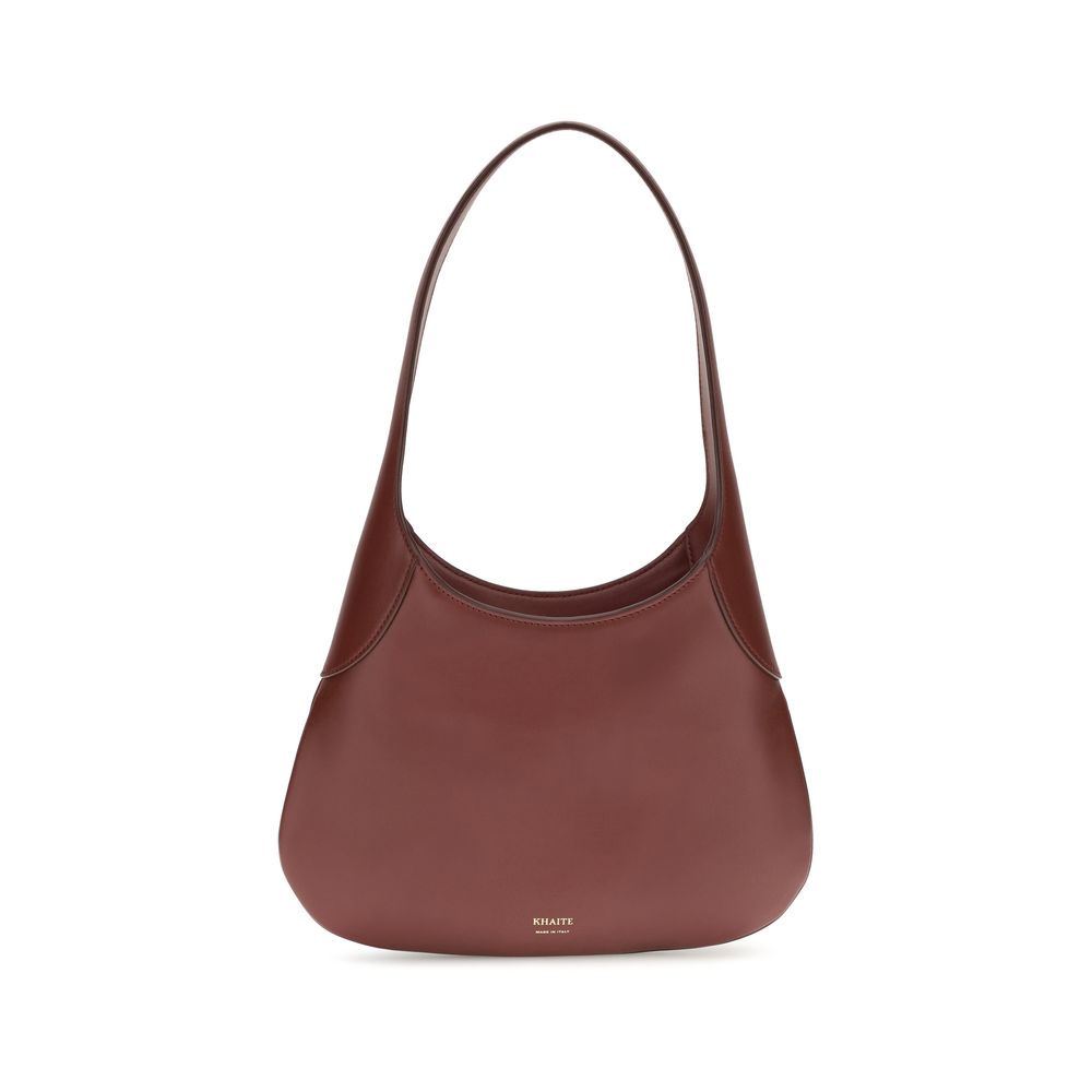 Khaite Bordeaux Calf Leather Hobo Shoulder Bag