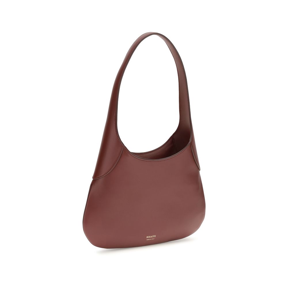 Khaite Bordeaux Calf Leather Hobo Shoulder Bag