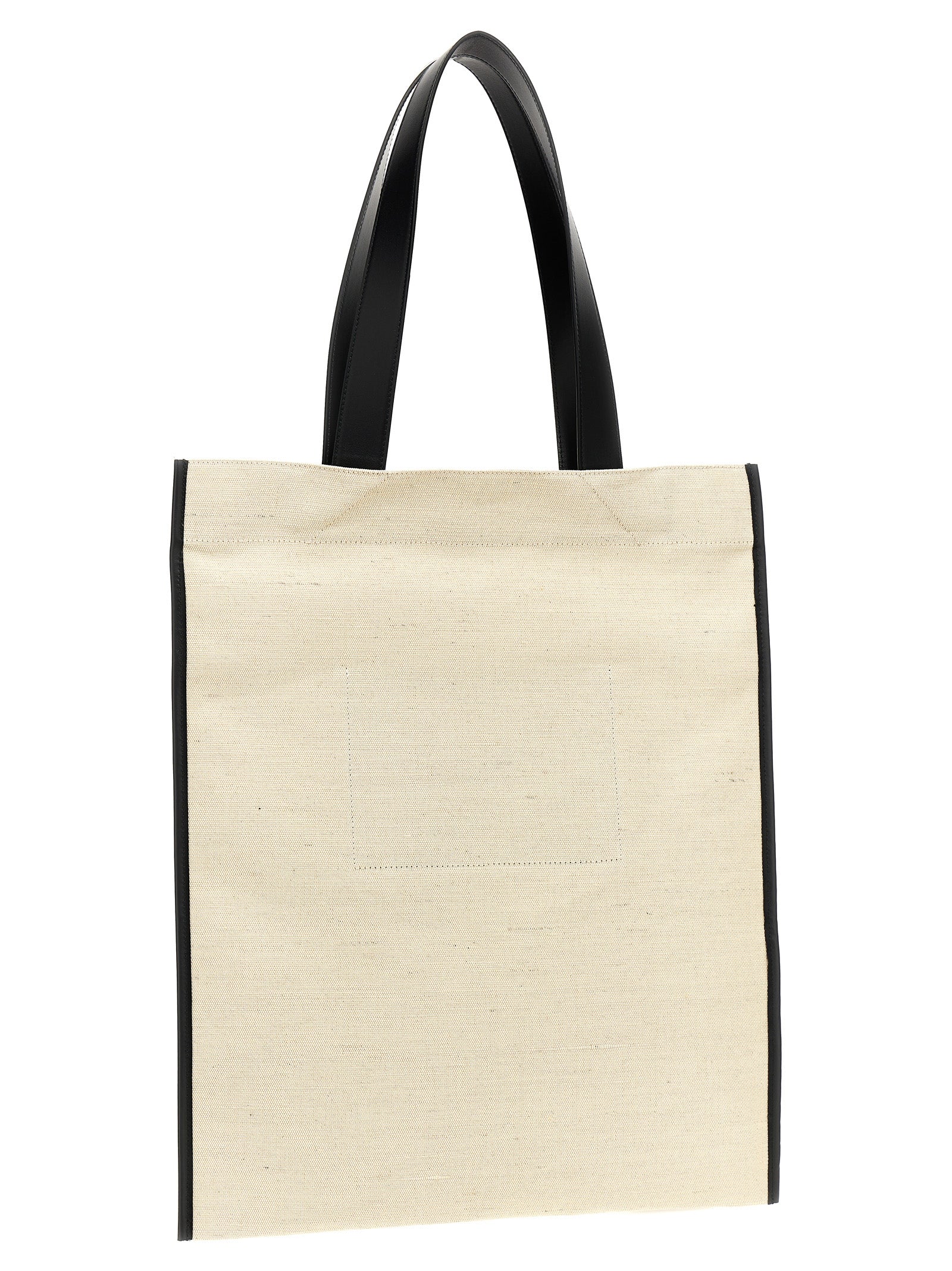 Jil Sander White/Black Cotton Tote Bag