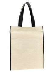 Jil Sander White/Black Cotton Tote Bag