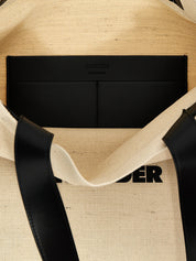 Jil Sander White/Black Jute Tote Bag