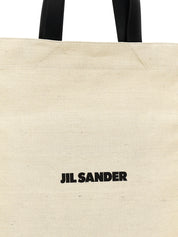 Jil Sander White/Black Cotton Tote Bag