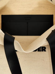 Jil Sander White/Black Cotton Tote Bag