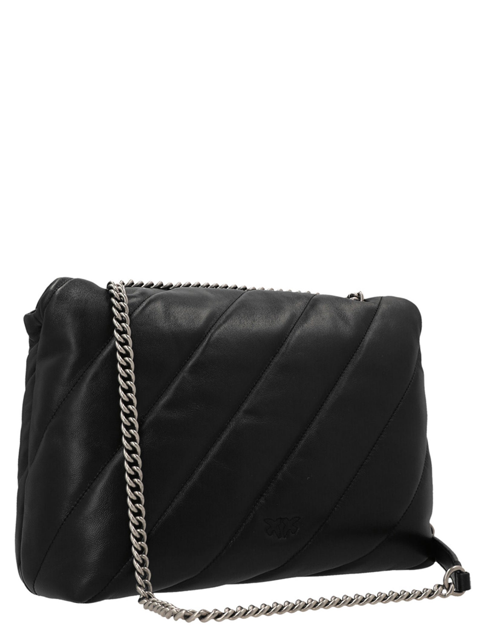 PINKO Black Lamb Leather Crossbody Bag