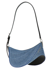 Mugler Blue Calfskin Shoulder Bag