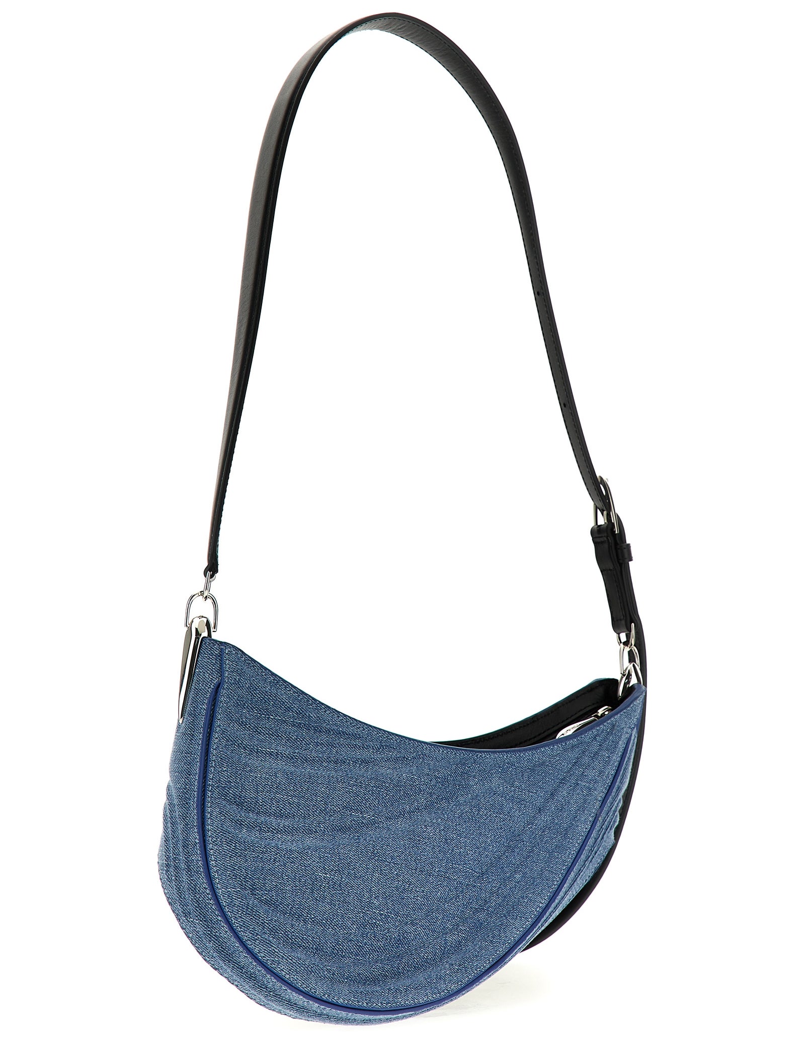 Mugler Blue Calfskin Shoulder Bag