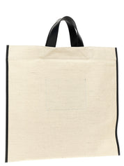 Jil Sander White/Black Jute Tote Bag