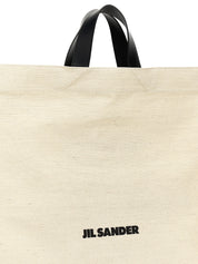 Jil Sander White/Black Jute Tote Bag