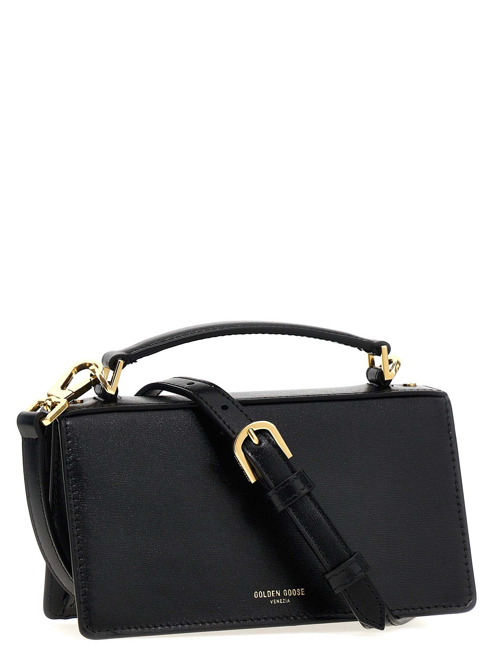 Golden Goose Black Cow Leather Handbag