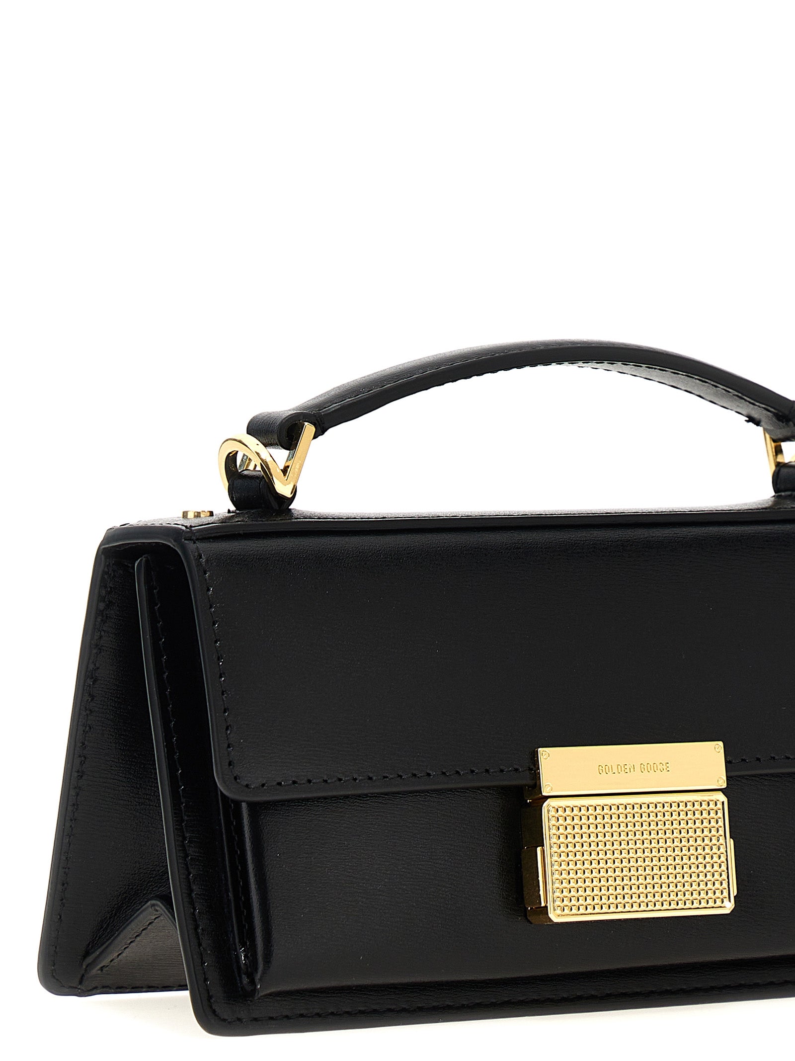 Golden Goose Black Cow Leather Handbag