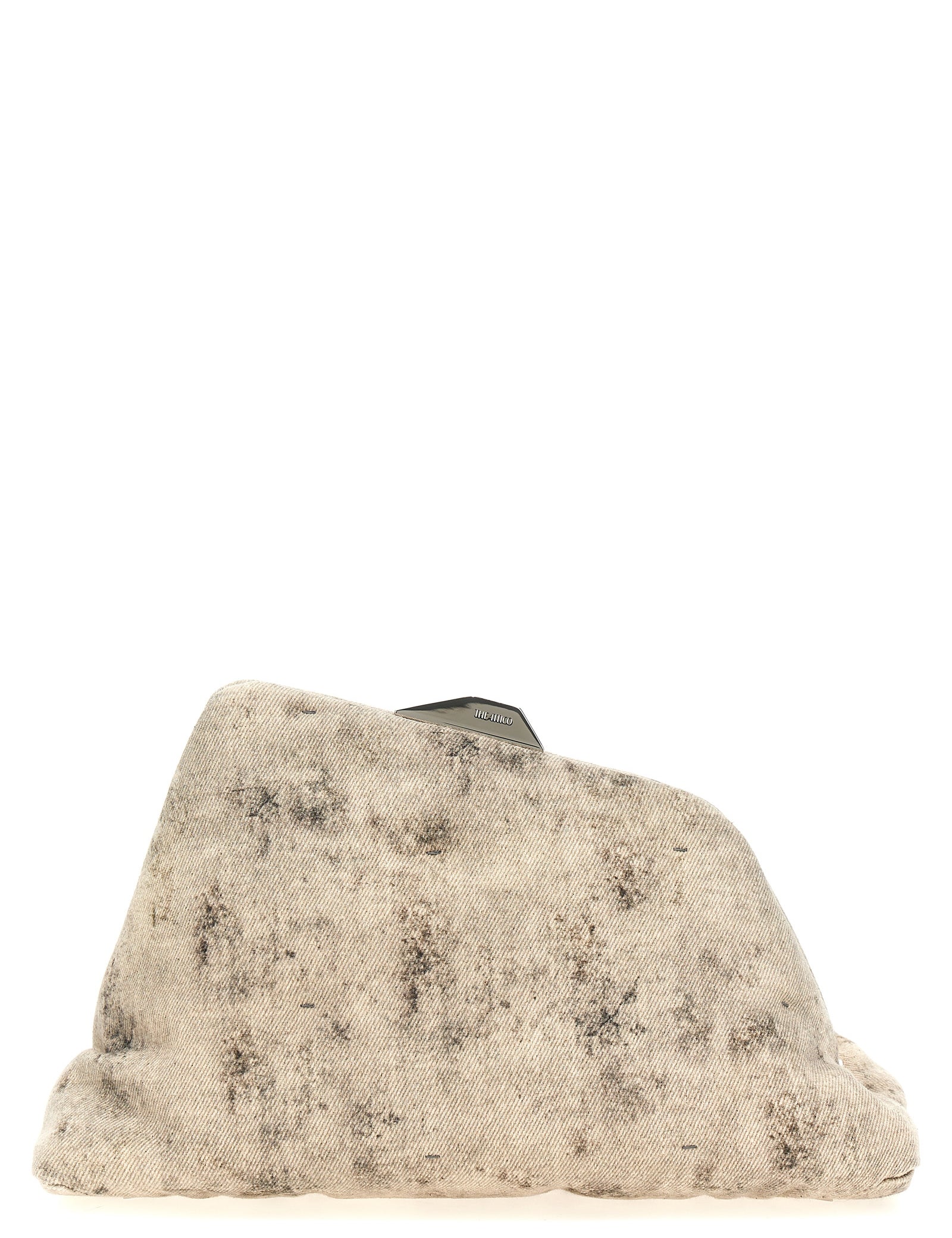 The Attico Gray Nappa Leather Clutch Bag