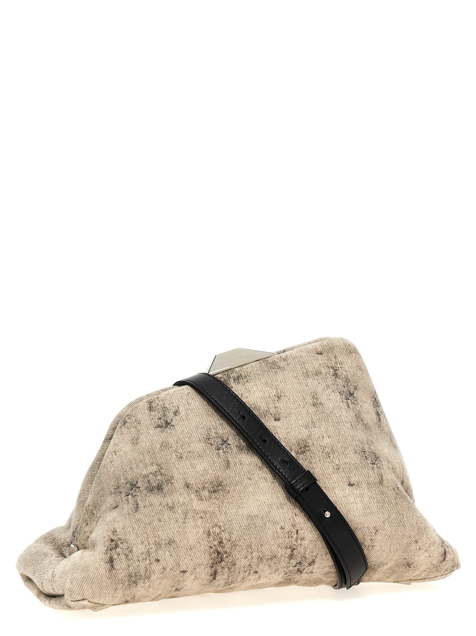 The Attico Gray Nappa Leather Clutch Bag